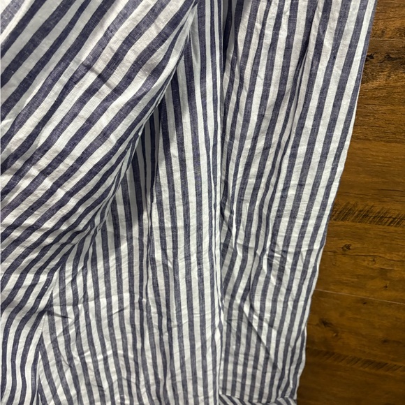 ANTIBES BLANC 100% Linen Sleeveless Stripe Maxi Dress - Picture 6 of 8